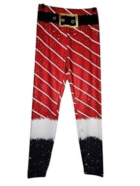 New! Women's Festive Christmas Print Skinny Leggings Size S